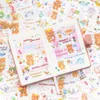 Adhesive Stickers 100 Sheets Cute Cartoon Animals Sakura Journal Scrapbook Album Notebook Decoration Material Phone Child Gift 230630