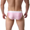 Underbyxor 5st/lot män underkläder trosor sexiga mäns underkläder bikini bulge påse trosor andningsbara män jockstrap homofile