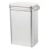 Storage Bottles Candy Container With Lids Tinplate Tank Water Barrel 19X12X8CM Flour Canister Silver Sealing Sealed