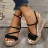 Sandaler Fashion Wedge Women Summer Platform Super High Heels Female Open Toe Thick Bottom Beach Shoes Woman 230630