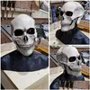 Party Masks Halloween FL Head Skl Mask med MOVERABLE käken Scary Latex ADT Size Cosplay Masquerade Drop Delivery Home Garden Festive Sup Dhtvz