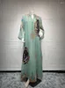 Robes décontractées maille paillettes brodé Abaya robe pour femmes hiver 2023 moyen-orient arabe Oman dubaï musulman marocain Caftan vêtements de fête