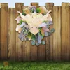 Decorative Flowers Cow Door Hanger Rustic Highland Cattle Garland Farmhouse Wreath Spring Summer For Festival Wall Window Porch Patio