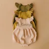 Ensembles de vêtements été bébé fille combinaisons 018M lin coton nouveau-né bébé fille barboteuse infantile combinaisons Sunsuit vêtements d'été tenues 018M J230630