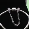 High quality Fine jewelry designer Authentic 925 Sterling Silver Bead Fit Pandora Charm Pave Inspiration Crystal Safety Chain Beads Valentine's Day party Gifts