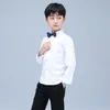 Kids Shirts T-shirt voor jongens School Kids White Performance Blouse kleden Kids Teenage Boys Girls Turn Down Collar Verjaardag Formele Prom Shirt 230628