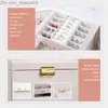 Jewelry Boxes Jewelry Boxes Casegrace Large Jewelry Box Organizer Girls PU Leather Drawer Jewellery Boxes Earrings Ring Necklace Jewelry Z230630