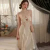 Women's Sleepwear Sexy Night Dress Silk Pajamas Satin Lingerie Summer Sweet Sling Nightgown Lace Nightdress For Women