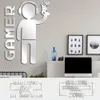 カーテン3Dゲームミラーウォールステッカーホーム装飾子供向けのアクリルミラーデッカルボーイズルームゲームゾーンベッドルームデコレーションアートの壁紙