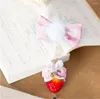 Party Supplies Pom Ball Strawberry Bow Headwear Accessories Lolita Cosplay Tassels Bowknot Side Clip B1120