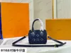 Nano Speedy Mini Boston Torba Speedy Bandouliere 16 ramię Designer Pink Blue Jacquard Crossbody Monograms Skórzana torba na poduszkę luksurys damski torebka damska