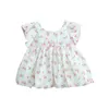 Robes de fille Mode d'été Imprimé floral Bowknot Backless Girls Princess Tutu Dress