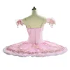 Kinderen Roze Pannenkoek Tutu Roze Ballet Tutu Met Leuke Bloemen Professionele Ballet Kostuums Klassiek Ballet Jurk Voor Meisjes perfor267T