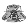 Baretten Camouflage Pixel Urban Met Army Star Bucket Hat Sun Cap Symbool Grijs Wit Militair Gewapend Angst