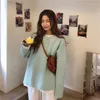 Sweats à capuche pour femmes Femmes Vert Style coréen Bouton Jeunes purs doux Drop-shoulder Étudiants Loisirs Collège Version Automne Sweats