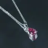 Grazioso gioiello in moissanite certificato GRA ciondolo in moissanite rosa da 2 carati collana in oro bianco 14 carati per regalo