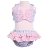 Set di abbigliamento Arrivo Baby Girl Costume da bagno Seersucker Strip Toddle Girls Bambini Bikini Costumi da bagno Ruffle Bow Costume da bagno Set 230630