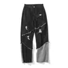 Men S Jeansy Patchwork Men Hip Hop Black Hole Pant Jean Denim Joggers Streetwear Loss za 230629