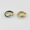 3 Trinity Ring Engagement Designer Sieraden Zwart Gold Silver Rings For Women Heren Unisex Luxe trouwfeest Geschenkmaat 5-11 1fao