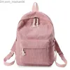 School Bags School Bags Women Backpack Corduroy Design Backpacks For Teenage Girls Striped Rucksack Travel Soulder Mochila 220829 Z230630