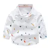 Camisas infantis primavera verão camisa floral infantil manga comprida camisa masculina de algodão 2-7 anos roupas infantis para primavera outono 230628