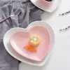 Servies Sets Frosted Keramiek Servies Ontbijtbord Love Heart Dish Heart Shaped Bowl Couple Plate Creative Dessertborden hollowware T191218 Z230630