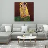 Golden Canvas Art The Kiss in Red Blackground Square Gustav Klimt Painting Handmade Artwork Luxury Hotel Decor