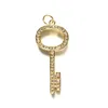 Charms 5 Stück vergoldeter Schlüssel für Frauen, Armband, Mädchen, Halskette, Herstellung von Zirkonia-Anhängern, handgefertigter Schmuck, Zubehör im Großhandel