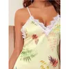 Women's Sleepwear Female Flowers Satin Nightgown Lady Sexy Spaghetti Strap Night Dress Women Nighties Sleeveless Nightwear