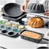 Moldes de cozimento 12 pçs/conjunto Muffin Sile Round Cake Mods Cozinha Padaria Cupcake Mold Drop Drop Home Garden Dining Bar Bakeware Dh7Wq