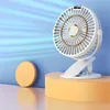 1pc USB Small Fan Mini Dormitory Clip On Fan Rechargeable Desktop Bed Portable Silent Fan