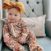 Completi di abbigliamento 012M Newborn Kid Neonata Vestiti Manica lunga Pagliaccetto floreale Elegante Cute Sweet Cotton Tuta Newborn Flower Outfit J230630