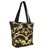 Sacs de soirée Dôme Caméras Luxe Européen Motif Floral Imprimer Totes Femmes Sac À Bandoulière Réutilisable Grande Capacité Eco Sac À Provisions Design Baroque Sac À Main J230630