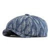 Angleterre casquette gavroche mâle Gatsby chapeau octogonal hommes printemps automne béret chapeau femmes casquette plate à visière Denim lavé visière conducteur béret