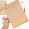 Geschenkomschakeling 10pcs Kraft Paper Envelop String String Document Document Bestand Organisator