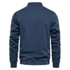 Sudaderas con capucha para hombre AIOPEOSN de Color sólido para hombre, sudaderas de algodón con cremallera y cuello de béisbol, abrigos ajustados para otoño, ropa de calle, sudadera, cárdigan para hombre