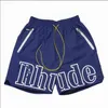 Rhude Mens Athletic Mesh Short Men Women Wysokiej jakości klasyczny projektant mody plażowy Casual Hip Hop Shorts