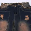 Pantaloni da donna Moda tinta unita Multi-tasca Donna Y2K Cargo Pant High Streetwear Hip-Hop Pantaloni strappati dritti