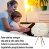 Tischlampen Moderne Feder-LED-Lampe 3 Farben USB-Aufladung Nachttisch Mädchengeschenk für Schlafzimmer/Wohnzimmer/Esszimmer/Küche/el