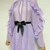 Sukienki na co dzień Projektowce Walkaczy Cutout letnia sukienka Maxi długi rękaw stojak na stojak Sheer Belted francuski