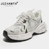 ドレスシューズJozhamta Women Sneabers Flats Platform Shoes Patchwork Thick Bottom Real Reather Round Toe Casual Ladies Sneakersサイズ35-40 230630