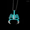 Pendant Necklaces Halloween Luminous King Scorpion Creative Glow In The Dark Necklace For Men