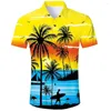 Men's Casual Shirts Hawaiian Shirt Summer Beach 3d Sunflower Print Crop Top Outdoor Fashion Loose Oversized Clothes Street Tees For Men