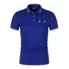 2023 New Large T-shirt Fashion Brand Polo Shirt Uomo Summer Men's Short Sleeve Business Top Asian Size