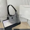 Evening Bags 2023 Black Beige Handbag Diamond Nylon Shoulder Messenger Bag for Women Luxury Drill Handbag Hobo Designer With Mini Pocket Strap Brand Wall J230630