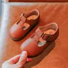 Sapatos de couro para meninas de outono, moda, cor sólida, para bebês, tênis casuais para crianças, sapatos infantis de fundo macio, tamanho 21-30 SZ256 L230518