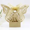 Candy czekoladowe opakowanie pudełko prezentowe Prezenty Wedding Favors pamiątki Butterfly puste pudełko prezentowe z wstążką na przyjęcie urodzinowe