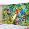 Autre décor à la maison Jungle oiseau Art tapisserie scène psychédélique décor à la maison Art suspendu Hippie esthétique chambre décor décor à la maison tapis de yoga R230630