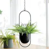 Vazen Nordic New Swinging Chain Metal Hanging Flower Pot Planter Basket Iron Holder Garden Home Balkon Hanging Plant Vase Decoration x0630