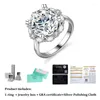 Anelli a grappolo QUKE Anello fiore in vera moissanite 5ct 11mm D Color Lab Diamond Pure S925 Sterling Silver Fine Jewelry Gift per le donne